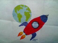 Cross stitch square for Shaurya's quilt