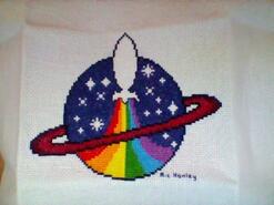Cross stitch square for Shaurya's quilt