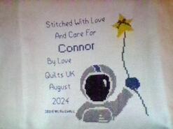 Cross stitch square for Connor E's quilt