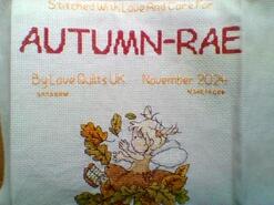 Cross stitch square for Autumn-Rae P's quilt