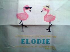 Cross stitch square for Elodie's quilt