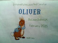 Cross stitch square for Oliver W's quilt