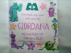 Cross stitch square for Giordana D's quilt