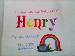 Cross stitch square for Henry M's quilt