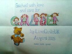 Cross stitch square for Chloe G's quilt