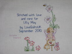 Cross stitch square for Lilly May T's quilt