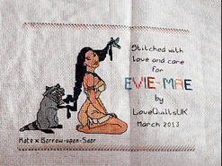 Cross stitch square for Evie-Mae's quilt