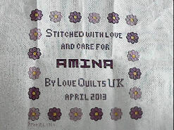 Cross stitch square for Amina Q's quilt