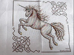 Cross stitch square for Georgia M's quilt