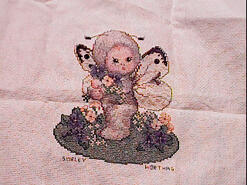 Cross stitch square for Georgia M's quilt