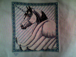 Cross stitch square for Georgia M's quilt