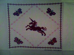 Cross stitch square for Georgia M's quilt
