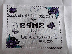 Cross stitch square for Esme T's quilt