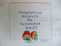 Cross stitch square for Max P's quilt