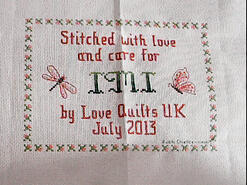 Cross stitch square for Imogen A's quilt