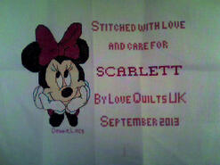 Cross stitch square for Scarlett R's quilt
