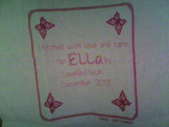 Cross stitch square for Ella B's quilt