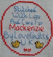 Cross stitch square for Mackenzie B's quilt