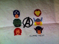 Cross stitch square for Grady-Finn's quilt