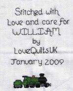 Cross stitch square for William M's quilt