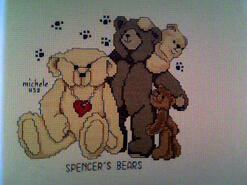 Cross stitch square for Spencer M's quilt