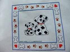 Cross stitch square for Lucy M's quilt