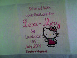 Cross stitch square for Lexi-May's quilt