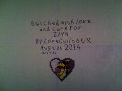 Cross stitch square for Zayn S's quilt