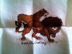 Cross stitch square for Logan B's quilt