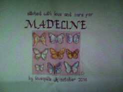 Cross stitch square for Madeline B's quilt
