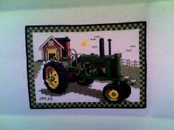 Cross stitch square for Olly B's quilt