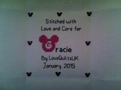 Cross stitch square for Gracie D's quilt