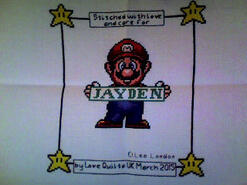Cross stitch square for Jayden W's quilt