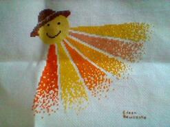 Cross stitch square for Oisin T's quilt