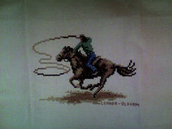 Cross stitch square for Jaiden J's quilt