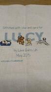 Cross stitch square for Lucy M's quilt