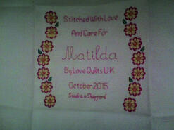 Cross stitch square for Matilda L's quilt