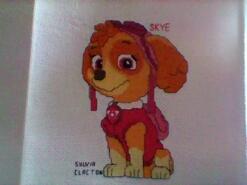 Cross stitch square for Harlow D's quilt