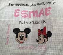 Cross stitch square for Esmae L's quilt