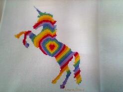 Cross stitch square for Sapphire R's quilt