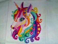 Cross stitch square for Poppy W's quilt