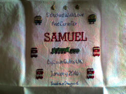 Cross stitch square for Samuel A's quilt