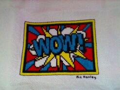 Cross stitch square for Zøren's quilt