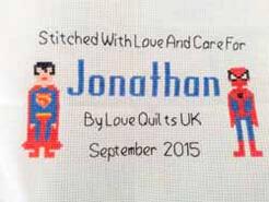 Cross stitch square for Jonathan M's quilt