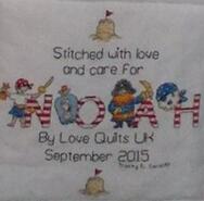 Cross stitch square for Noah B's quilt