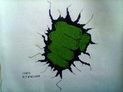 Cross stitch square for Zøren's quilt