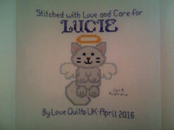 Cross stitch square for Lucie W's quilt