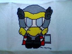 Cross stitch square for Reuben O's quilt