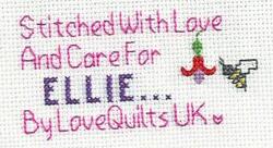 Cross stitch square for Ellie N's quilt