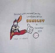Cross stitch square for Bradley's quilt